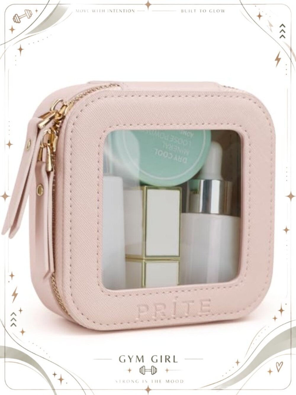 Clear PU Leather Cosmetic Makeup Bag Travel Toiletry Case Waterproof